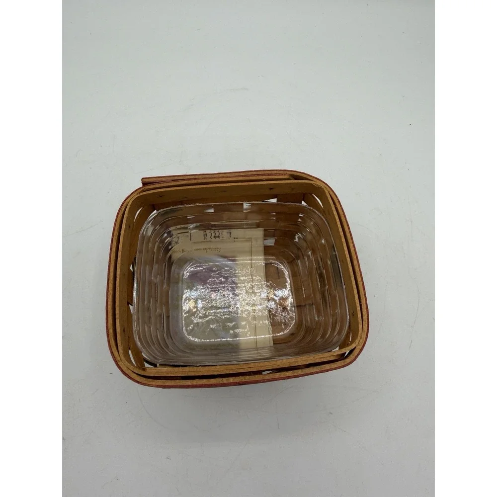 🎁🧺 Longaberger 2006 Little Gifts Basket w/ Pottery Topper Lid & Protector-EUC
